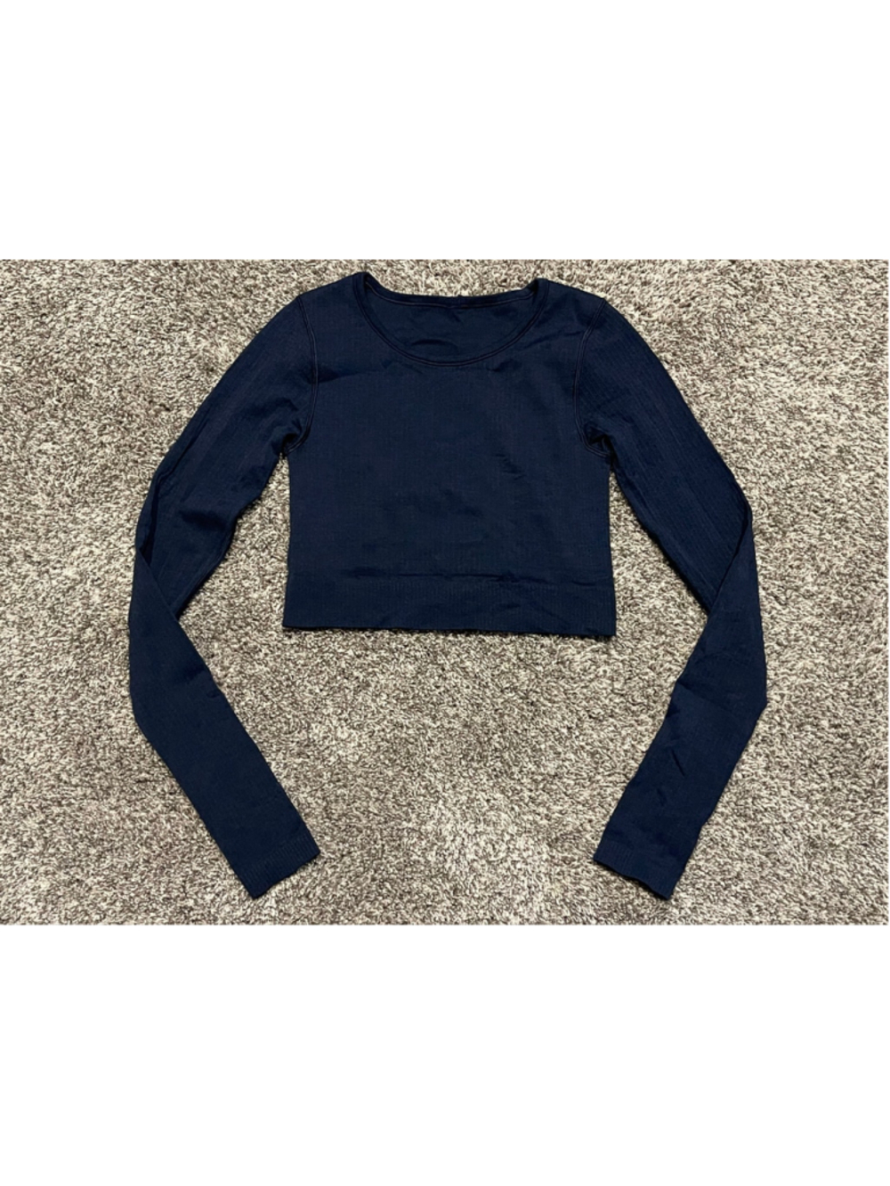 Lululemon Women’s Ebb to Street Long Sleeve Cropped Shirt, Size 4, True Navy EUC